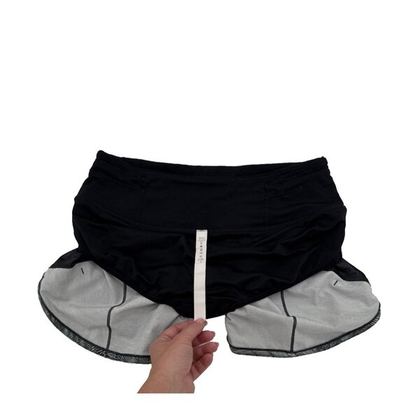 LULULEMON SPEED UP SHORT Dimensional Icing Blue Multi Black SIZE-4 W7AVOT‎ - Picture 8 of 8